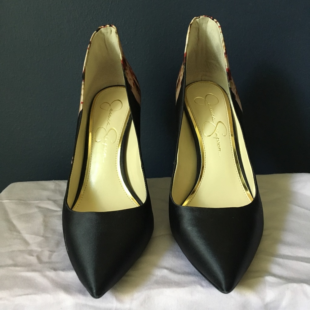 Jessica Simpson Parma Multi Floral Satin Heels